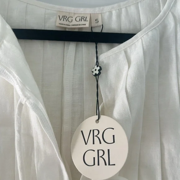 NWT VRG GRL Valeria Linen Top White - Picture 6 of 7